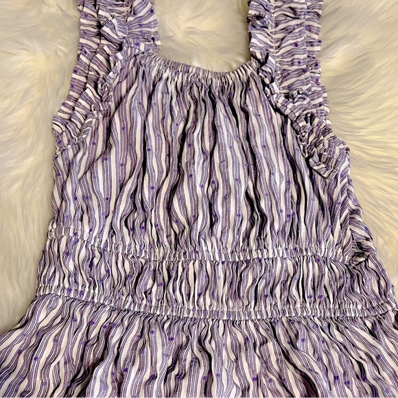 Purple and white striped matching summer outfit- size 14 - Picture 4 of 9